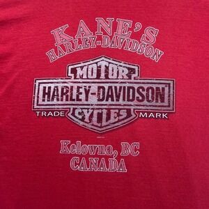 Harley Davidson Pocket T Shirt Red Kane's Motor Cycles Mens 2XL‎ 2007 Canada